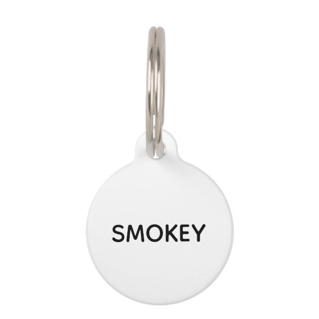 Simple Black Pet Name ID Tag ペット　ネームタグ (正面)