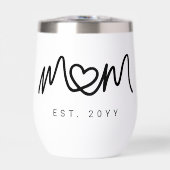 Simple Black Script Heart Mother Mom Established (正面)
