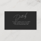 Simple Black Small Wedding Details Enclosure Card 名刺 (正面)