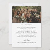 Simple Black & White 2 Photo Wedding Thank you サンキューカード (裏面)