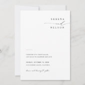 Simple Black & White Boho Photo Wedding 招待状 (裏面)