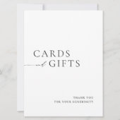 Simple Black & White Cards & Gifts Wedding Sign 招待状 (正面)