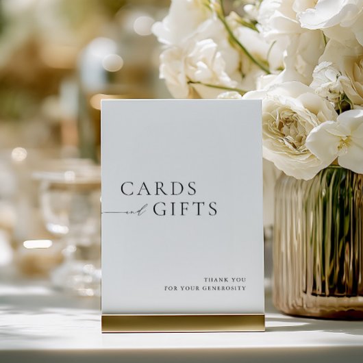 Simple Black & White Cards & Gifts Wedding Sign 招待状