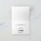 Simple Black White Company Logo Social Thank You サンキューカード (内部)