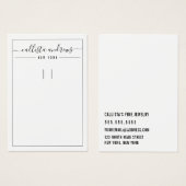 Simple Black White Cursive Keychain Display Card (正面&裏面)