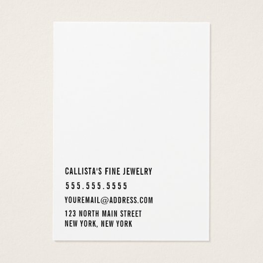 Simple Black White Cursive Keychain Display Card (裏面)