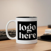 Simple Black White Custom Logo Branded Mug ツートーンマグカップ