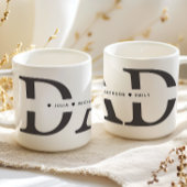 Simple Black White Dad Add Names コーヒーマグカップ
