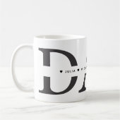 Simple Black White Dad Add Names コーヒーマグカップ (左)