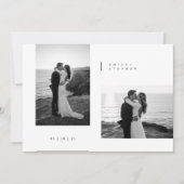 Simple Black & White Elegant Minimal Wedding Photo 招待状 (正面)