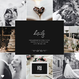 Simple Black & White Elegant Minimalist Wedding エンクロージャーカード