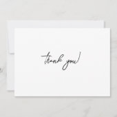 Simple Black & White Elegant Minimalist Wedding サンキューカード (正面)