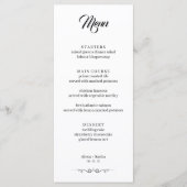 Simple Black & White Elegant Minimalist Wedding メニュー (正面)