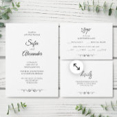Simple Black & White Elegant Minimalist Wedding 出欠カード