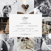 Simple Black & White Elegant Minimalist Wedding 出欠カード