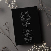 Simple black white elegant typography wedding 招待状