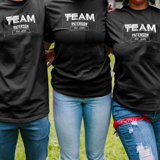 Simple Black White Family Custom Sports Team Name Tシャツ