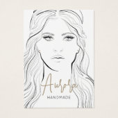 Simple Black White Girl Drawing Jewelry Display (正面)