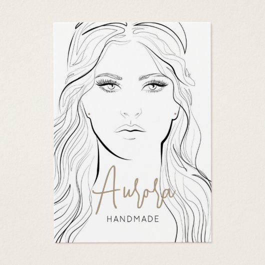 Simple Black White Girl Drawing Jewelry Display (正面)