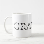 Simple Black White Grandma Add Names コーヒーマグカップ (左)