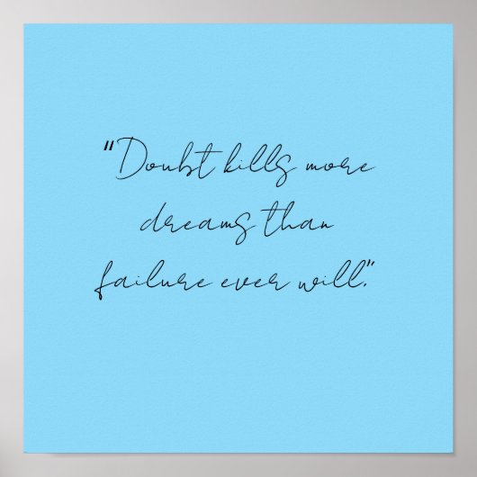 simple black white hand written quote art poster ポスター (正面)