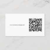 Simple Black, White Logo and QR Code Business Card 名刺 (裏面)