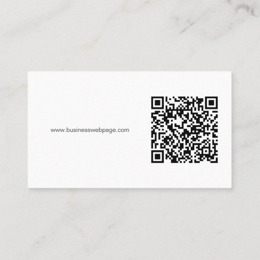 Simple Black, White Logo and QR Code Business Card 名刺 (裏面)