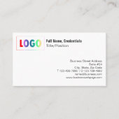 Simple Black, White Logo and QR Code Business Card 名刺 (正面)