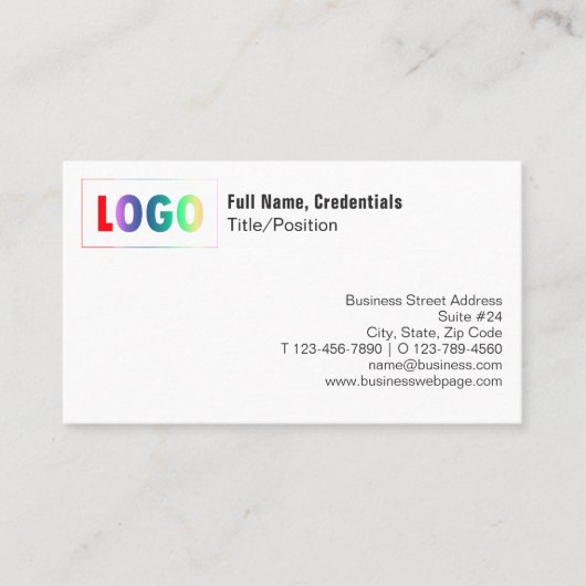 Simple Black, White Logo and QR Code Business Card 名刺 (正面)