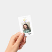 Simple Black White Minimalist Employee Photo ID バッジ (手持ち)