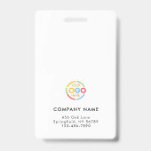 Simple Black White Minimalist Employee Photo ID バッジ (裏面)
