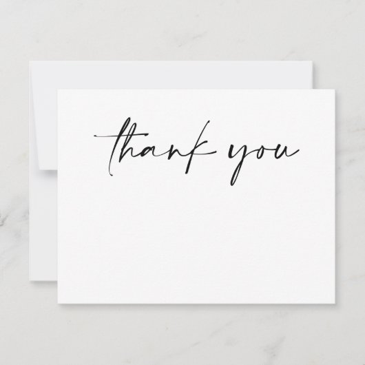 Simple Black & White Modern Minimalist Thank You ノートカード (正面)