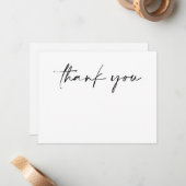 Simple Black & White Modern Minimalist Thank You ノートカード (正面/裏面インサイチュ)