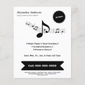 Simple, Black & White Music Teacher チラシ (正面)