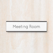 Simple Black & White Office Room Company Branded サインプレート (正面)