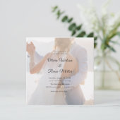 Simple Black & White Overlay Photo Wedding セーブザデート (スタンド正面)