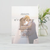 Simple Black & White Overlay Photo Wedding 招待状 (スタンド正面)