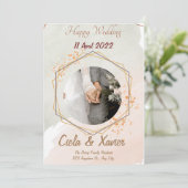 Simple Black & White Overlay Photo Wedding Invitat 招待状 (スタンド正面)