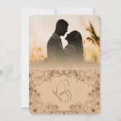 Simple Black & White Overlay Photo Wedding Invitat 招待状 (裏面)