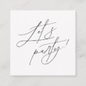 Simple Black White Party Invitation Enclosure Card エンクロージャーカード (正面)