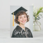 Simple Black & White Photo 2026 Graduation 招待状 (スタンド正面)