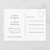 Simple Black & White Photo Save the Date 案内ポストカード (裏面)