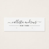 Simple Black White Script Earring Display Card (正面)