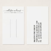 Simple Black White Script Hair Clip Display Card (正面&裏面)