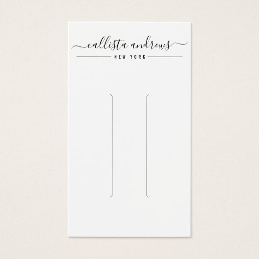 Simple Black White Script Hair Clip Display Card (正面)