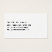 Simple Black White Script Hair Clip Display Card (裏面)