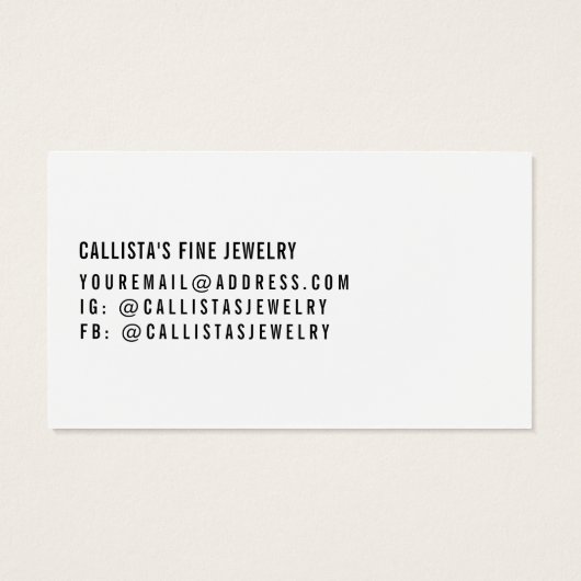 Simple Black White Script Hair Clip Display Card (裏面)