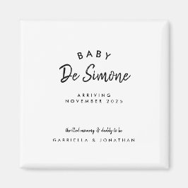 Simple Black White Typogrpahy Pregnancy マグネット