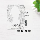 Simple Black White Wavy Hair Jewelry Display Card (デスク)