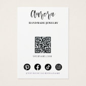 Simple Black White Wavy Hair Jewelry Display Card (裏面)